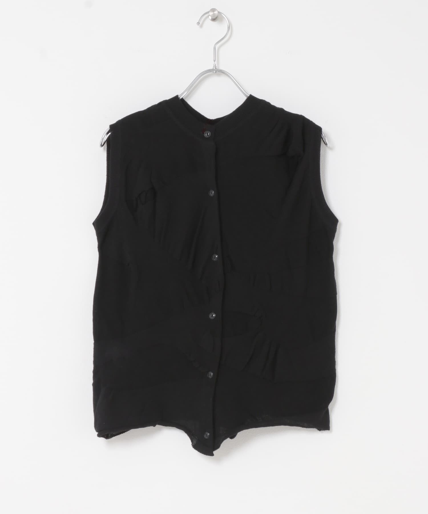 URBAN RESEARCH DOORS「MEYAME　LIGHT KNIT SLEEVELESS」|タンクトップ|ブラック