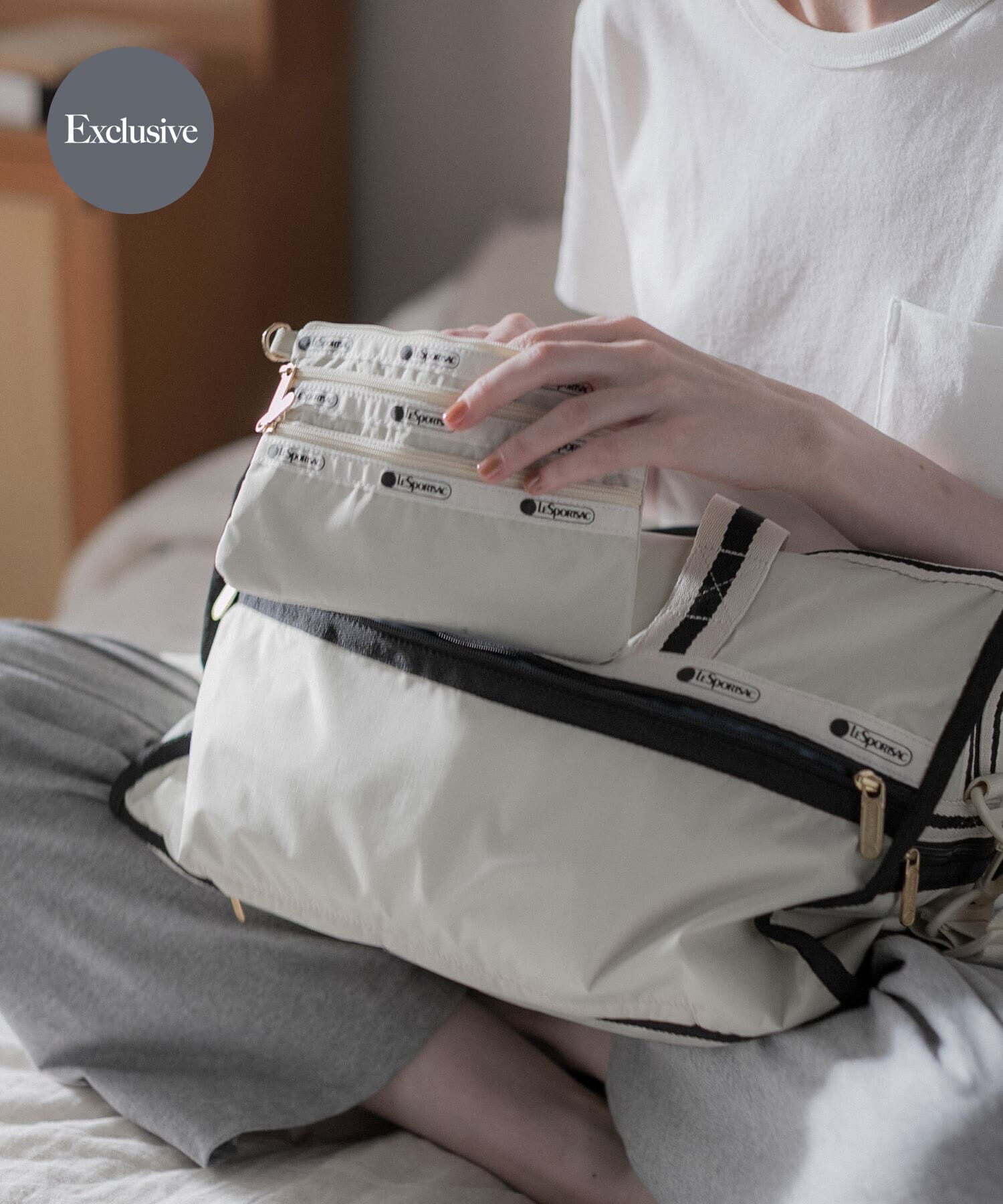 URBAN RESEARCH「『別注』LeSportsac&times;URBAN RESEARCH　3ZIP COSMETIC」|その他|ベージュ