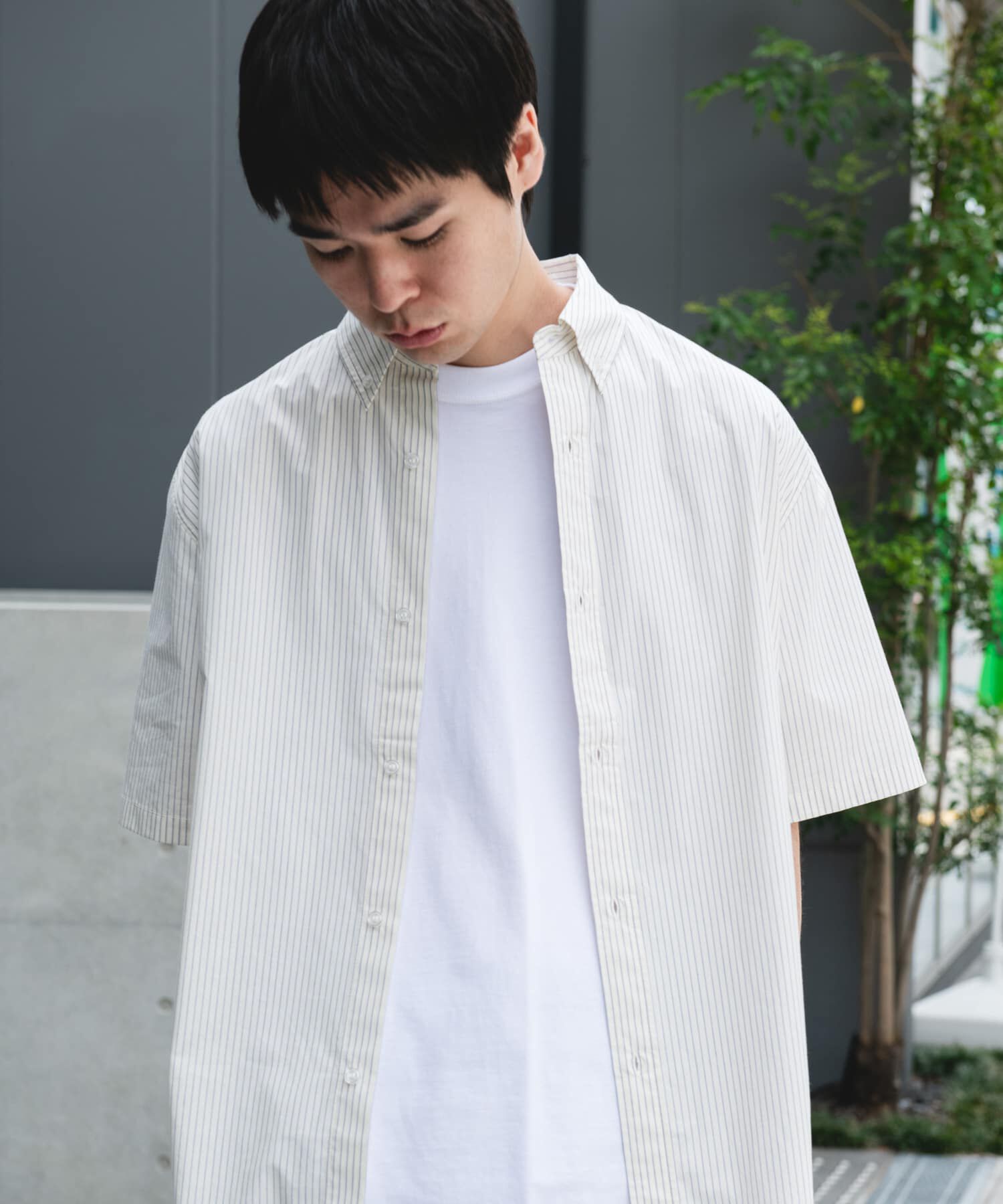 URBAN RESEARCH DOORS「ストライプボタンダウン ショートスリーブシャツ」|シャツ・ブラウス|