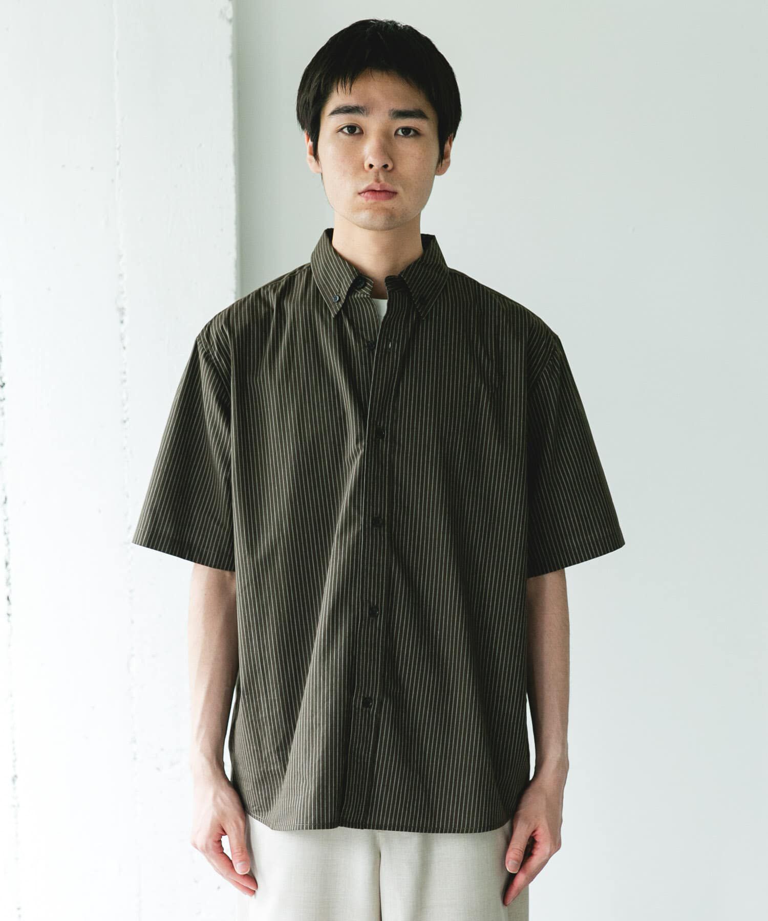 URBAN RESEARCH DOORS「ストライプボタンダウン ショートスリーブシャツ」|シャツ・ブラウス|