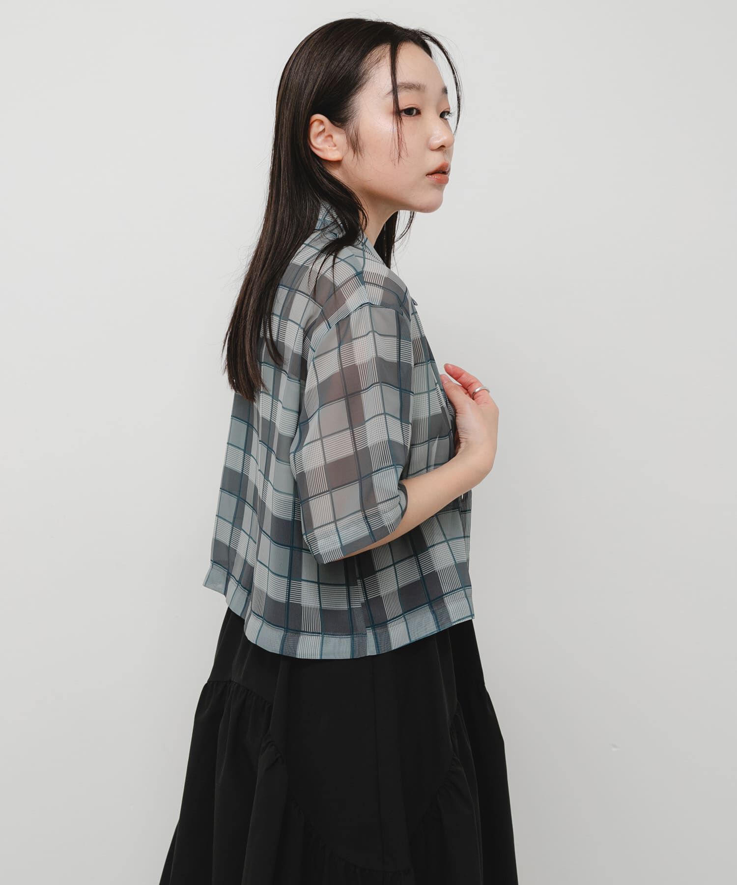 SENSE OF PLACE by URBAN RESEARCH「シアーチェックシャツ(5分袖)」|シャツ・ブラウス|