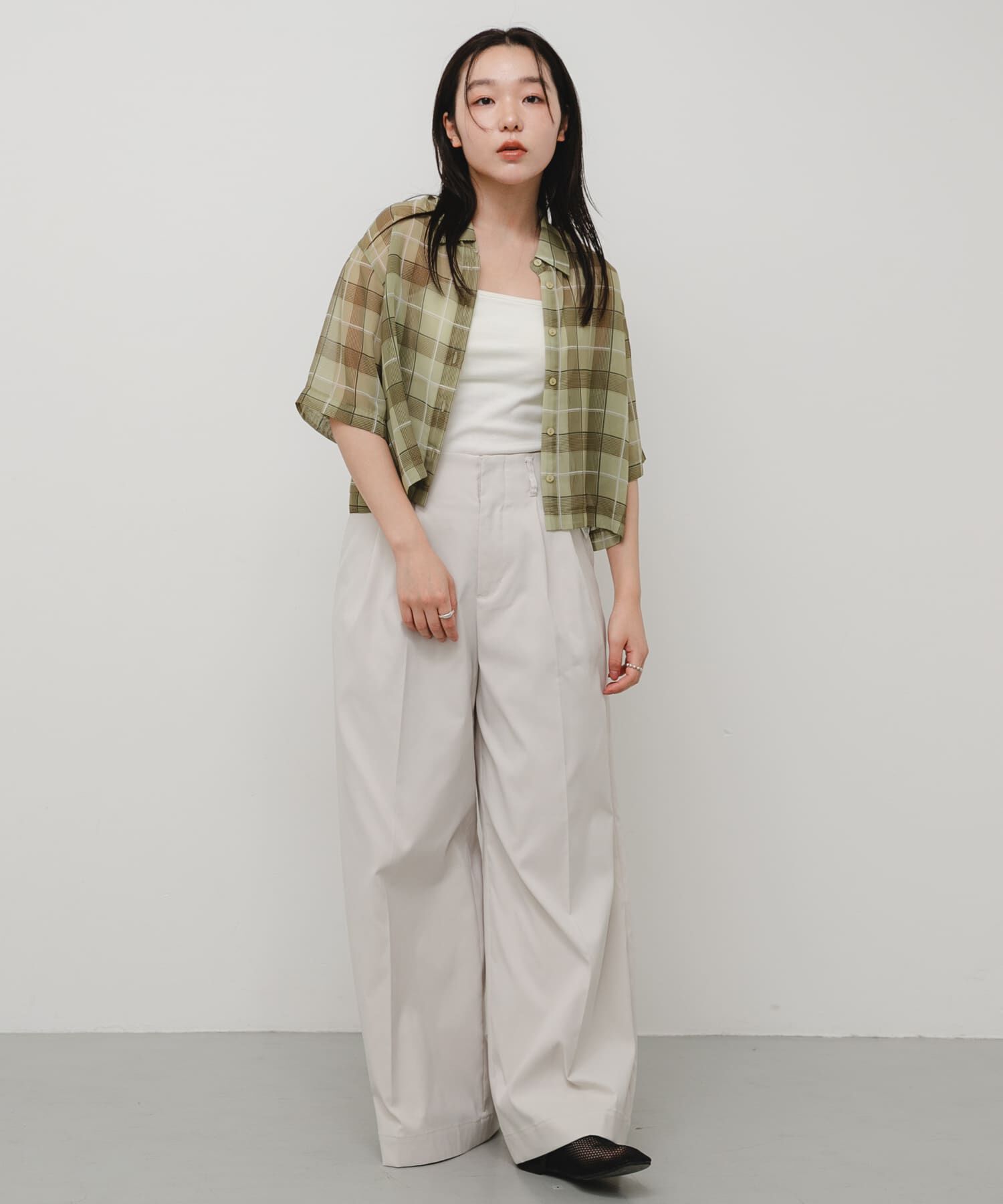 SENSE OF PLACE by URBAN RESEARCH「シアーチェックシャツ(5分袖)」|シャツ・ブラウス|