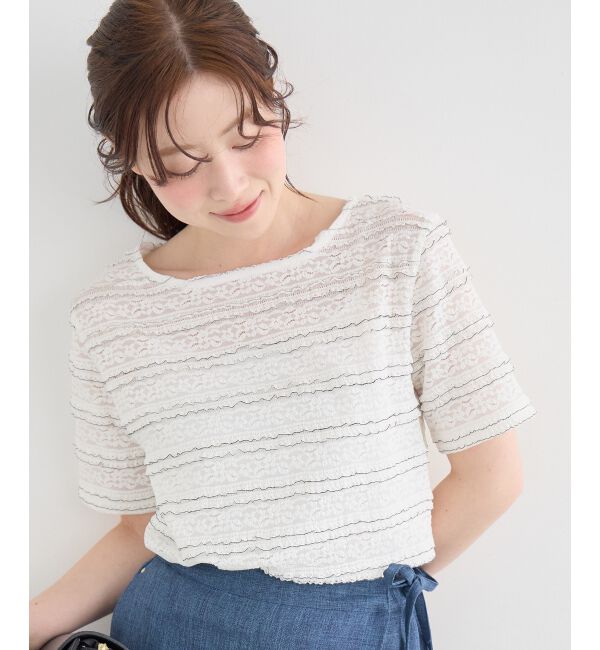  「レーシーフリルカットソー」|Tシャツ・カットソー|オフ