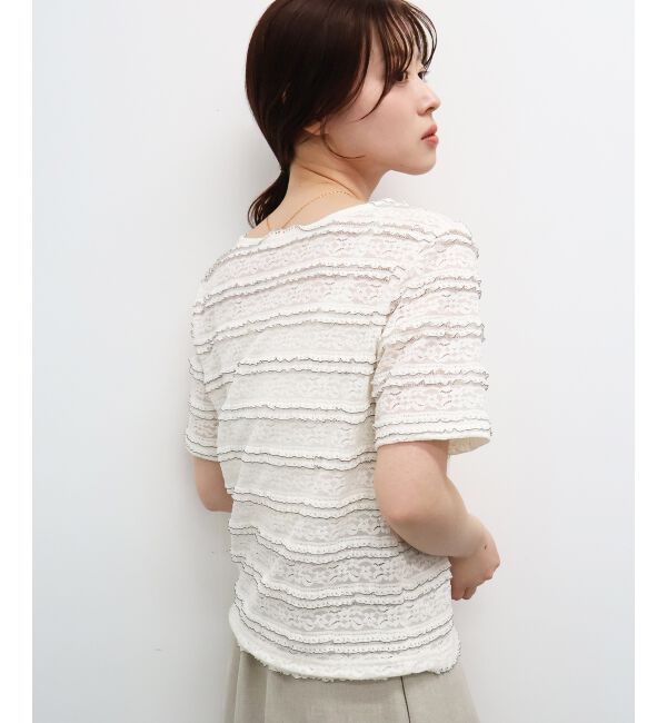  「レーシーフリルカットソー」|Tシャツ・カットソー|