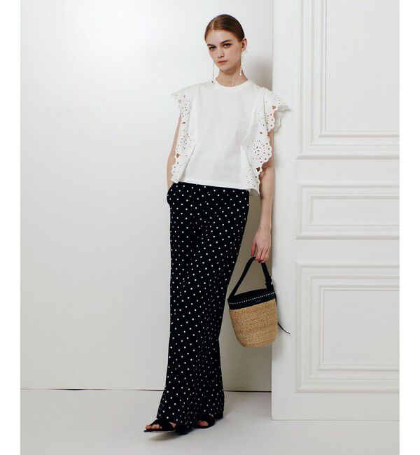LOULOU WILLOUGHBY「スカラレーストリミングＴシャツ」|Tシャツ・カットソー|
