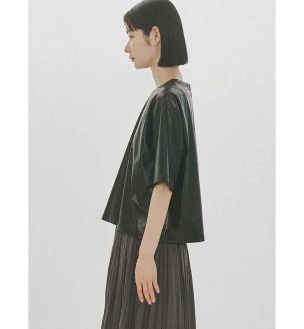 MIDIUMISOLID「MIDIUMISOLID for Ladies シンセティックレザートップス」|Tシャツ・カットソー|
