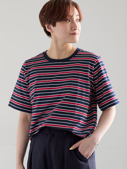 Te chichi「マルチボーダーTシャツ」|Tシャツ・カットソー|ネイビー