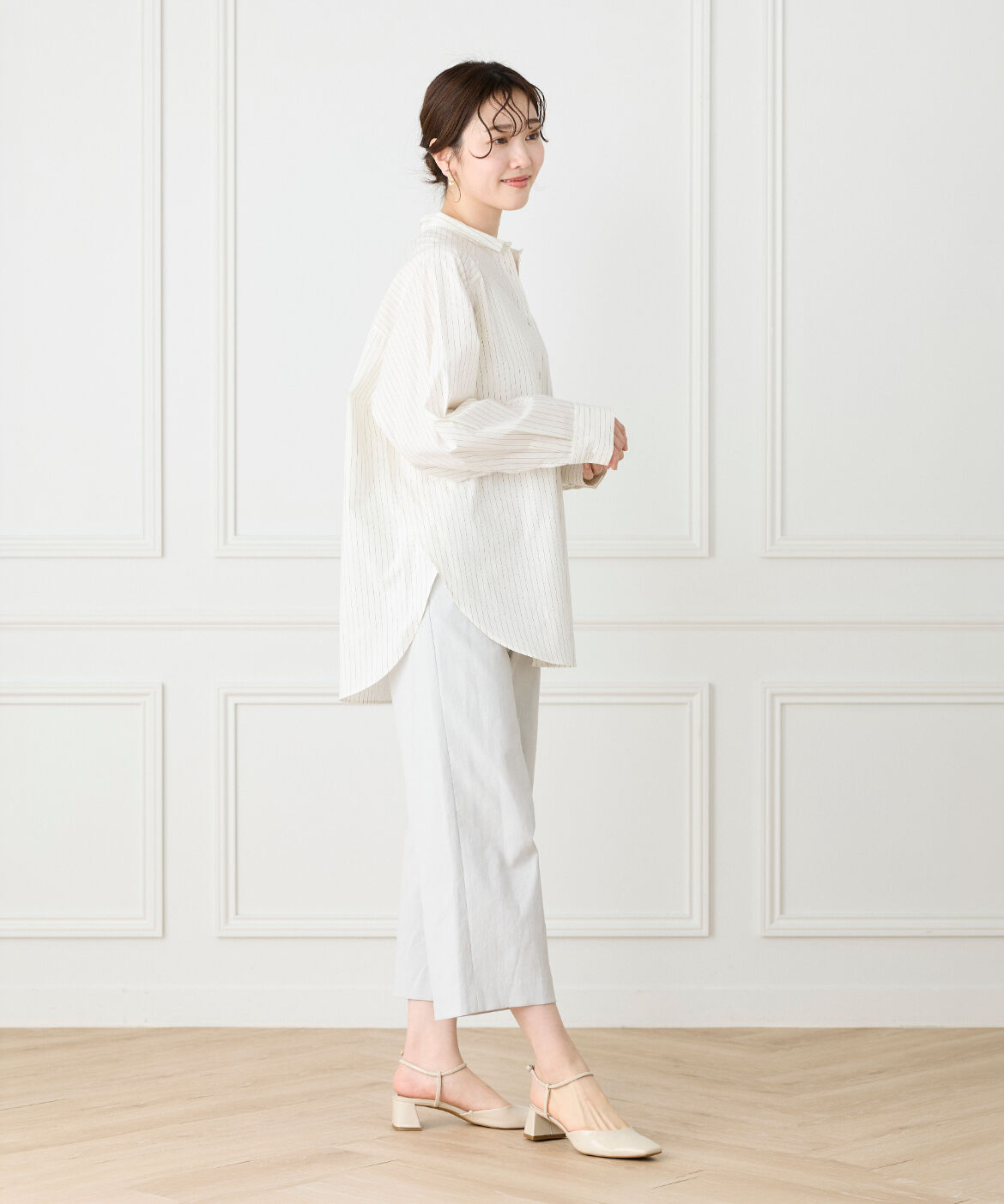 Le Souk「《大きいサイズ》ストライプロングシャツ」|シャツ・ブラウス|