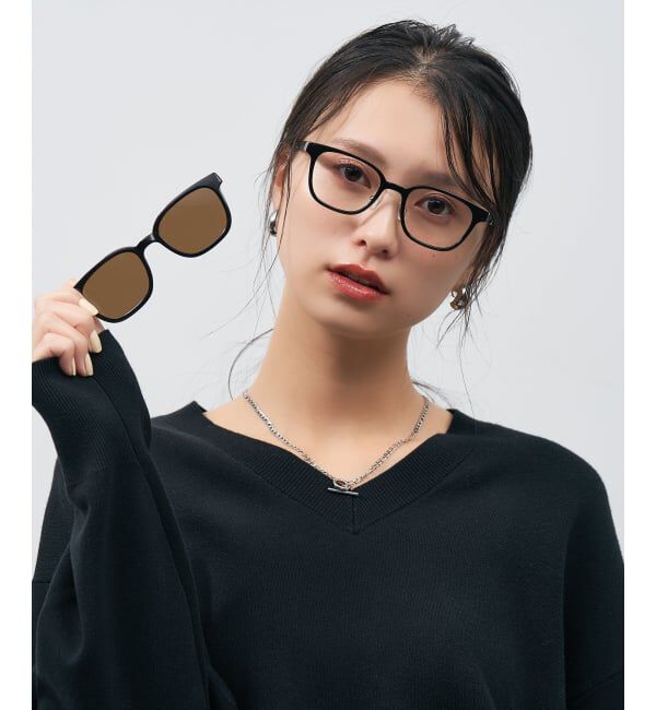 「Zoff MARW UNITED ARROWS 2way メガネ サングラス (偏光機能搭載) ユナイテッドアローズ  レンズ交換券付」|メガネ|ブラウン1