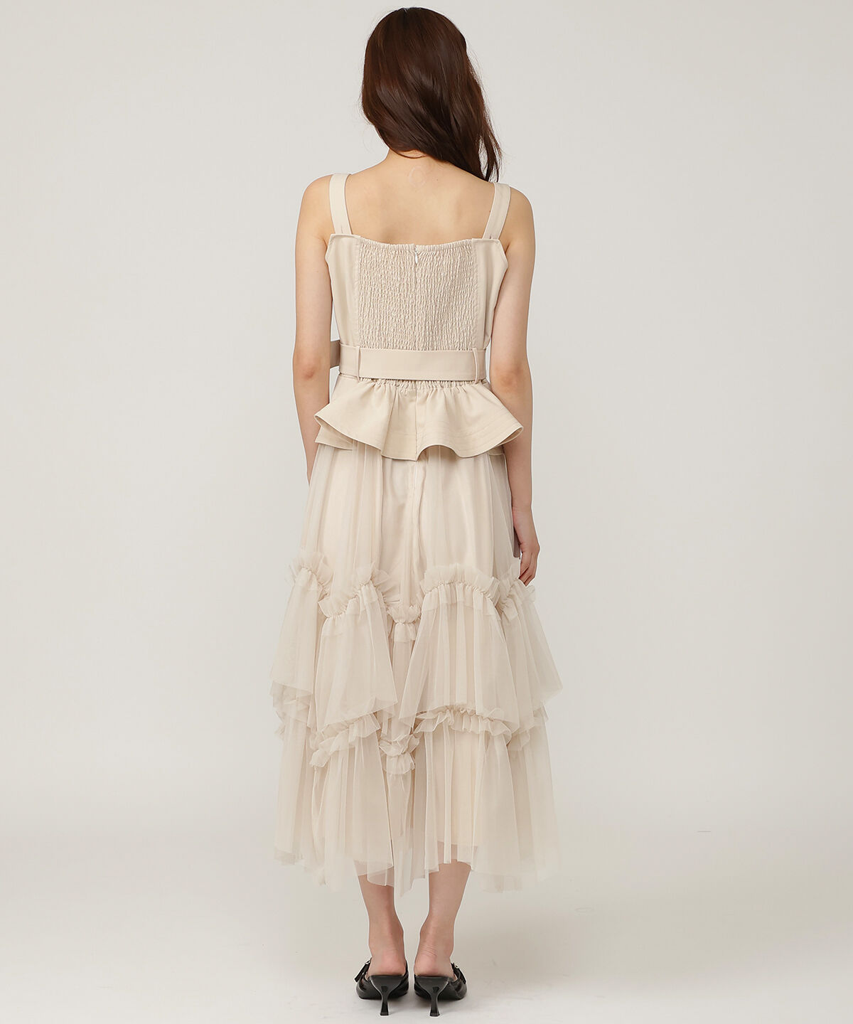 アンドクチュール「異素材ドッキングジャンスカ」|ジャンパースカート|