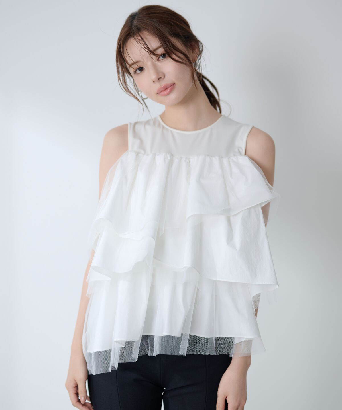 アンドクチュール「ランダムティアードドッキングカットソー」|Tシャツ・カットソー|オフ