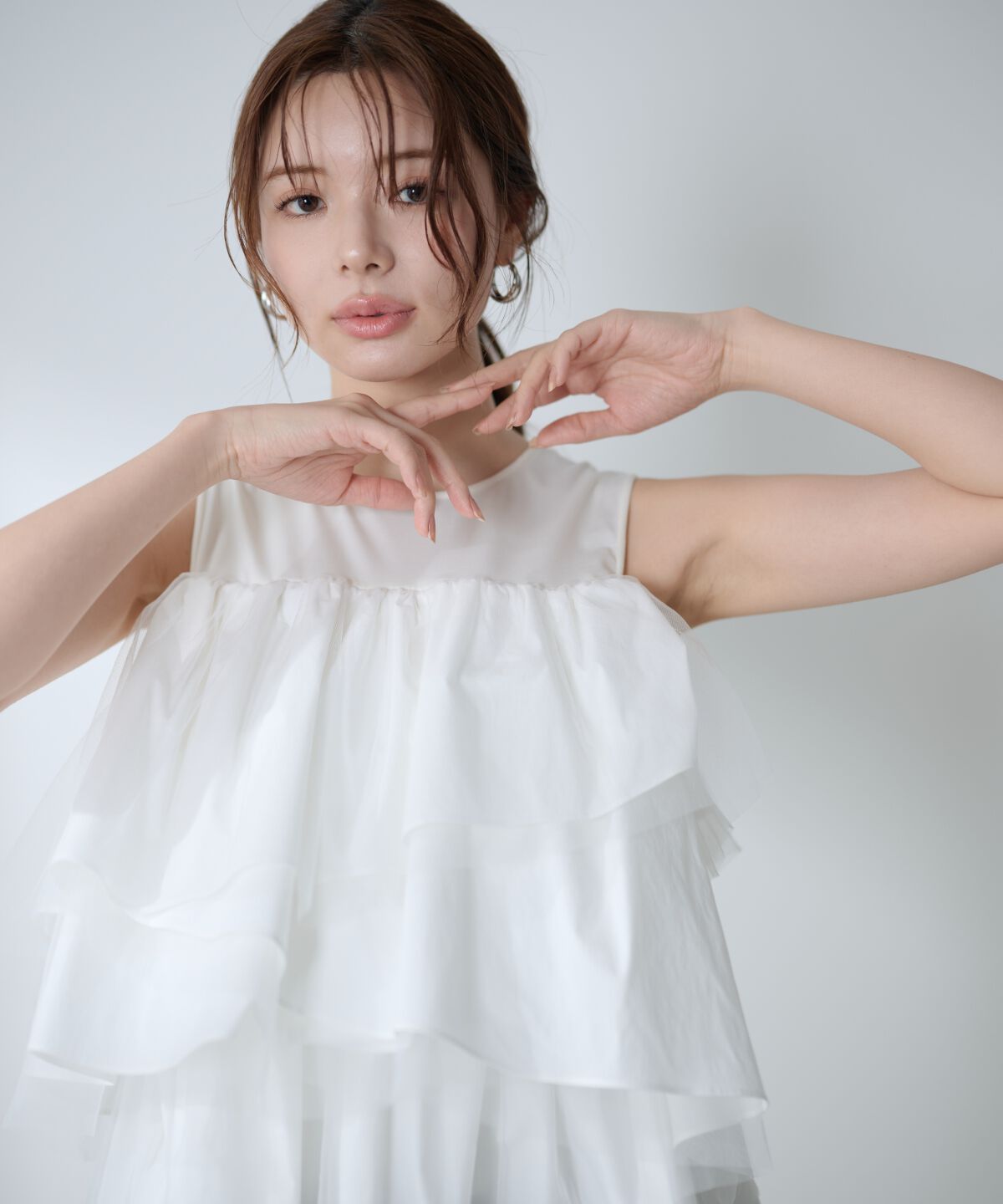 アンドクチュール「ランダムティアードドッキングカットソー」|Tシャツ・カットソー|