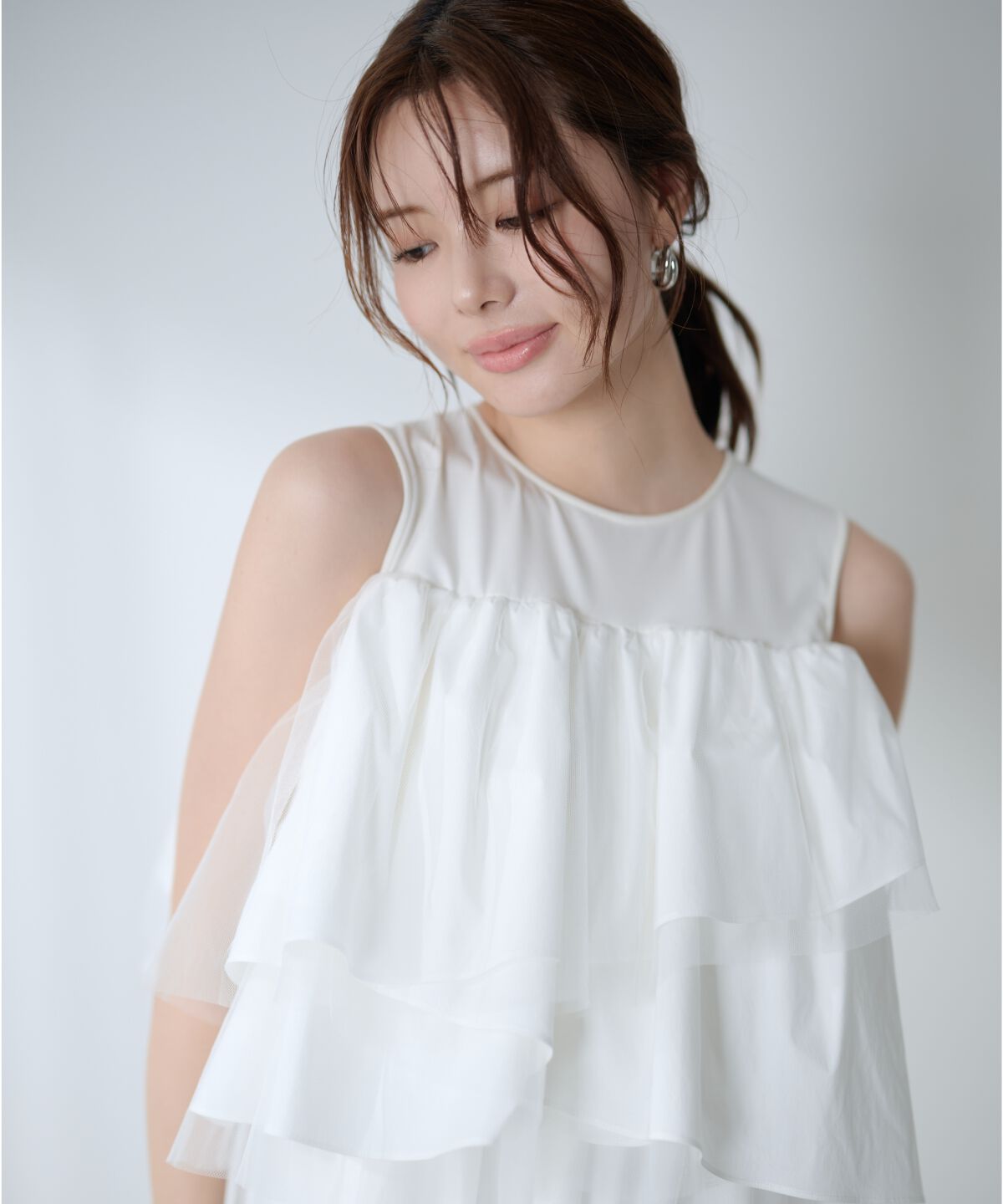アンドクチュール「ランダムティアードドッキングカットソー」|Tシャツ・カットソー|