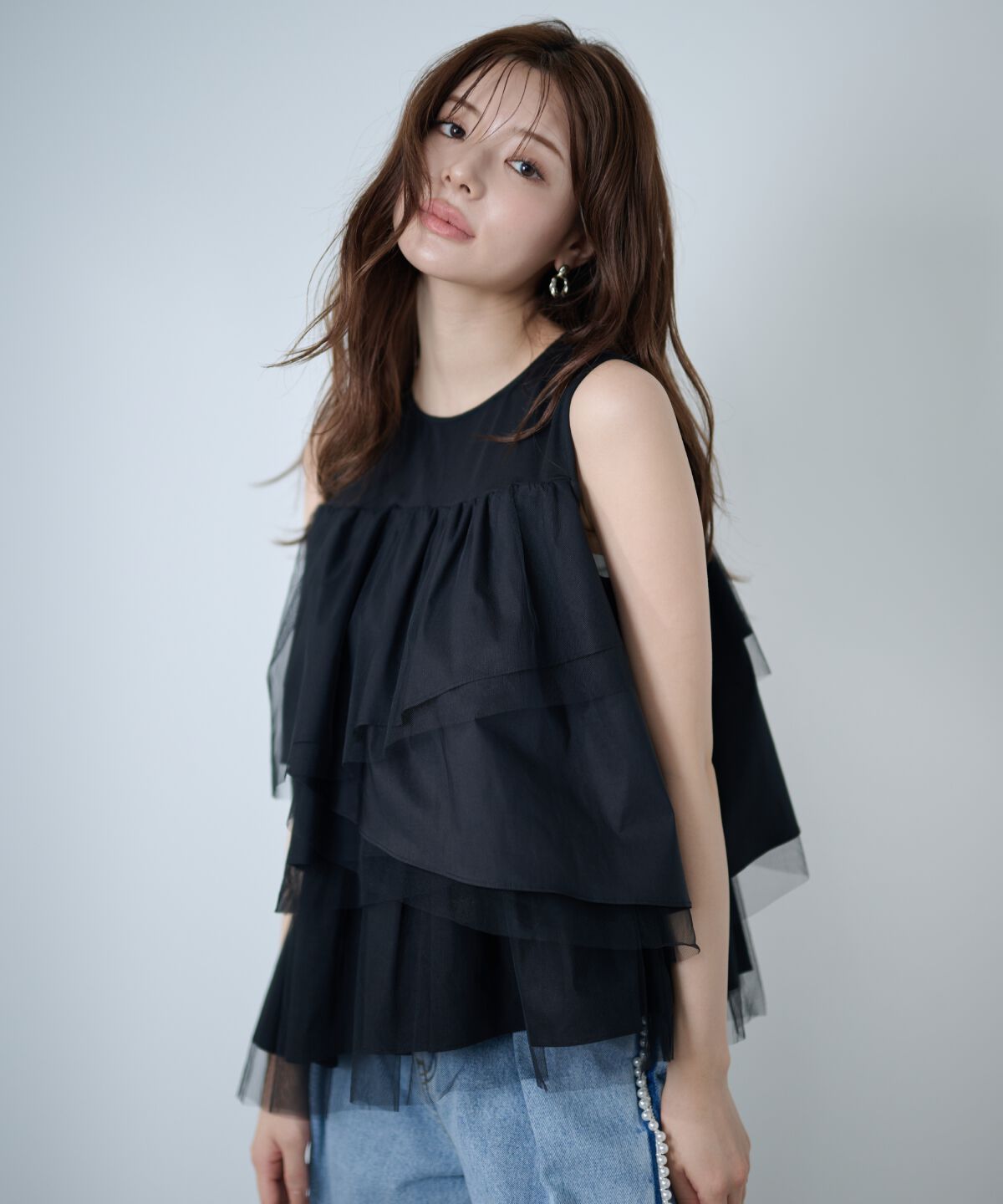 アンドクチュール「ランダムティアードドッキングカットソー」|Tシャツ・カットソー|