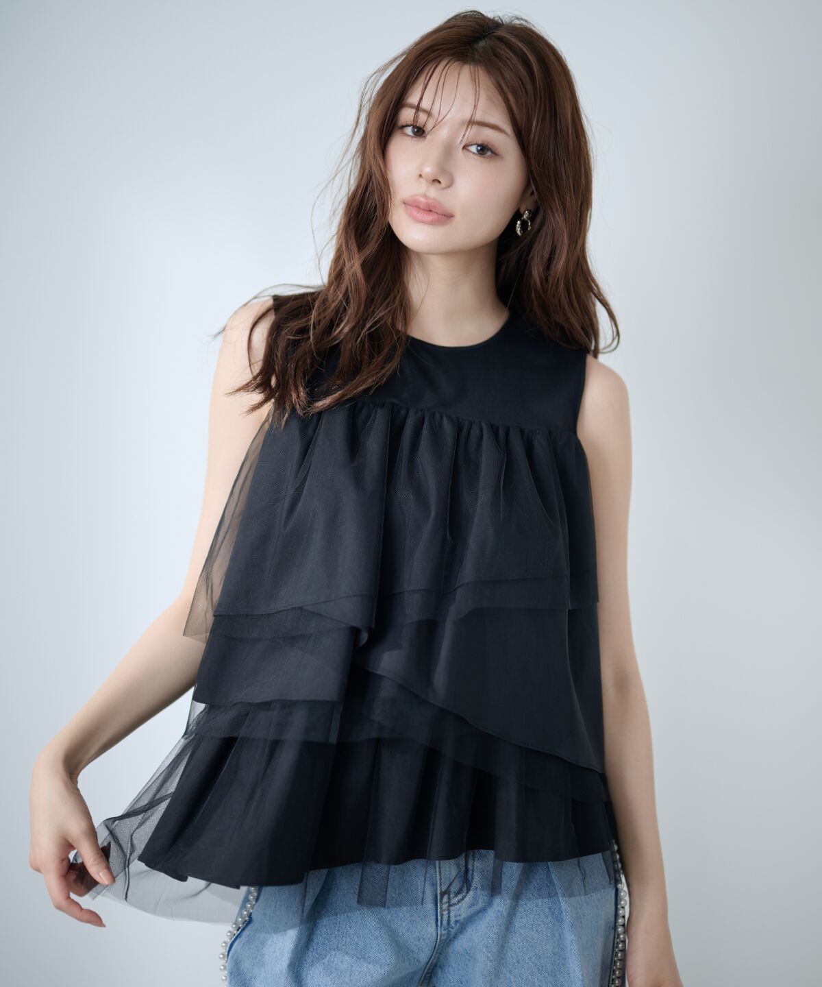 アンドクチュール「ランダムティアードドッキングカットソー」|Tシャツ・カットソー|