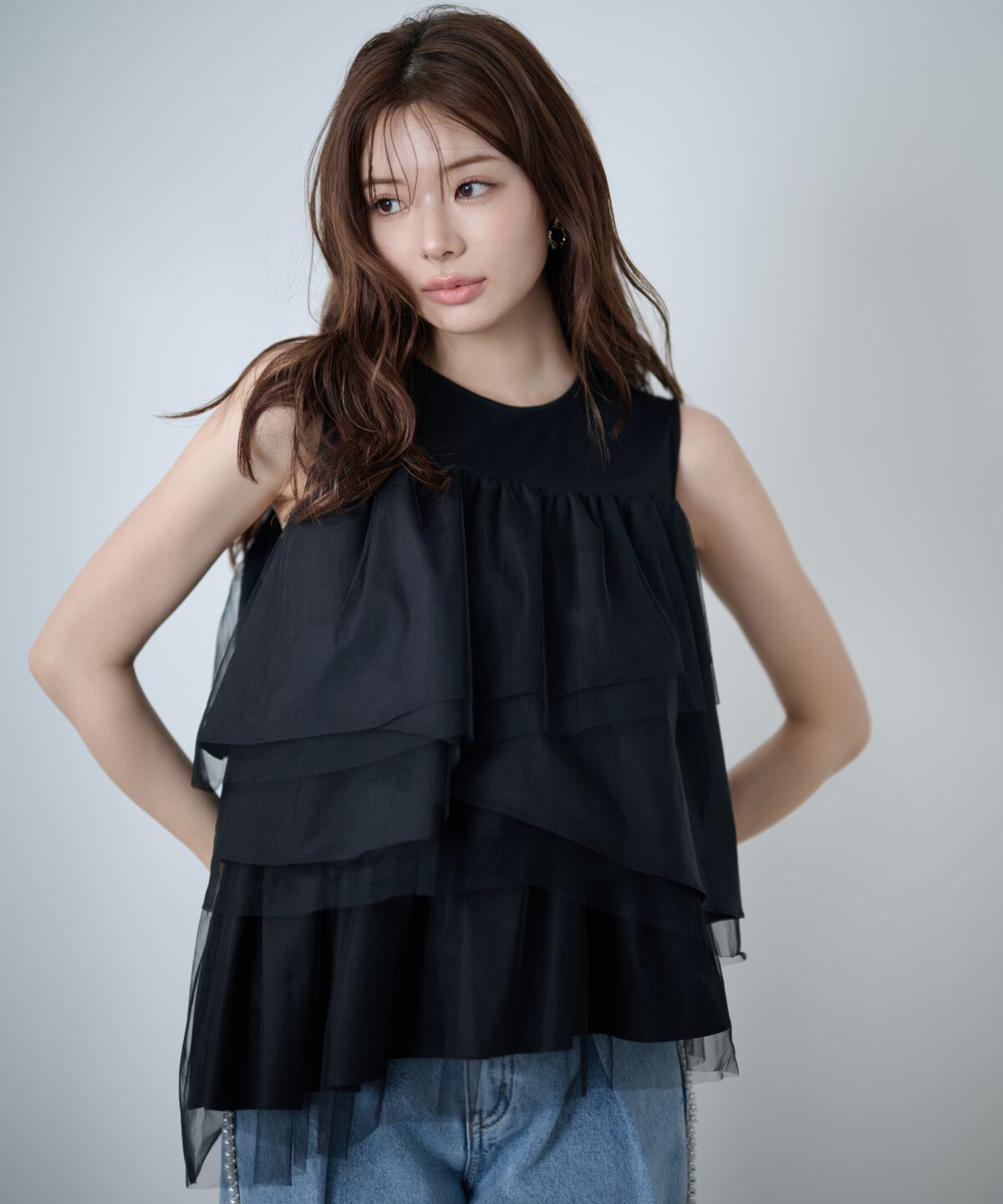 アンドクチュール「ランダムティアードドッキングカットソー」|Tシャツ・カットソー|