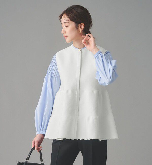 UNITED ARROWS「ペプラム ニットベスト」|ベスト・ジレ|OFF WHITE