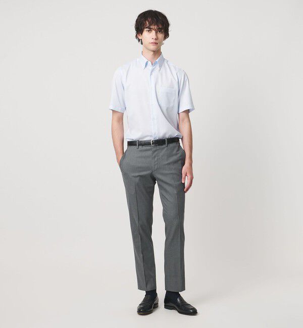 UNITED ARROWS「クールモーション ドビー サイドエクステンド ノープリーツスラックス COMFORT EASY‐MODEL　接触冷感　吸」|スラックス|