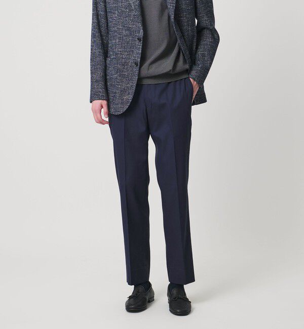 UNITED ARROWS「クールモーション ドビー サイドエクステンド ノープリーツスラックス COMFORT EASY‐MODEL　接触冷感　吸」|スラックス|