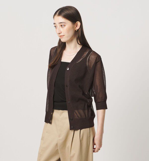 UNITED ARROWS「シアー Vネック カーディガン ‐ウォッシャブル‐」|カーディガン|