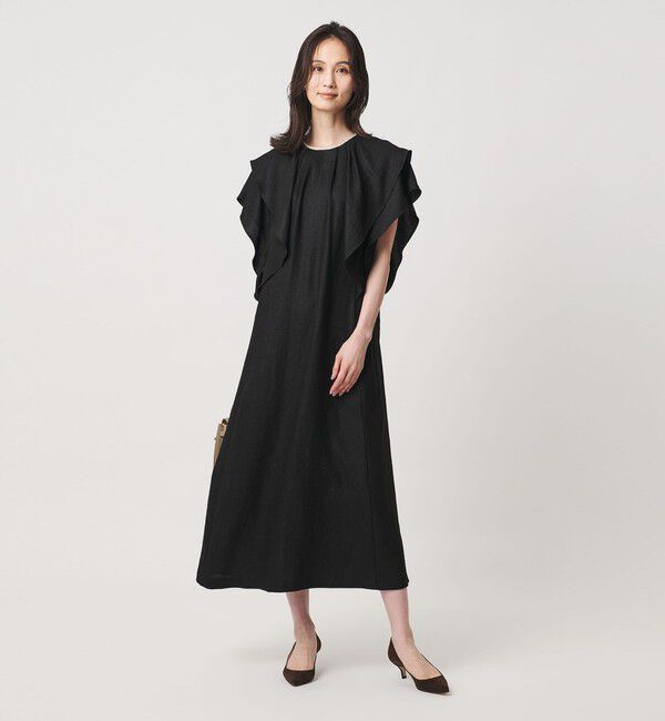 UNITED ARROWS「Spiree IAS フレア ワンピース ‐接触冷感 UVカット ウォッシャブル‐」|ワンピース|BLACK