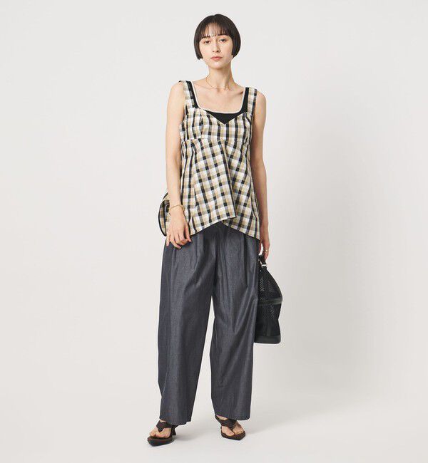 UNITED ARROWS「デニムライク タック ビッグ ワイドパンツ」|スラックス|