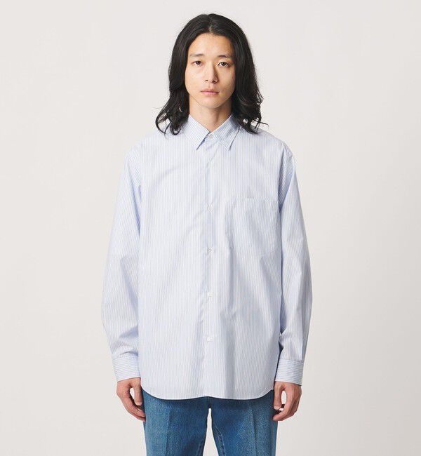 UNITED ARROWS「カリビアーナミルズ ストライプ ポプリン レギュラーカラーシャツ」|シャツ・ブラウス|