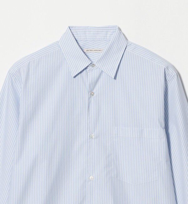 UNITED ARROWS「カリビアーナミルズ ストライプ ポプリン レギュラーカラーシャツ」|シャツ・ブラウス|