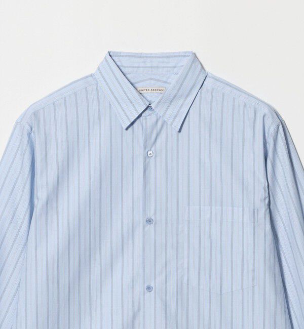UNITED ARROWS「カリビアーナミルズ ストライプ ポプリン レギュラーカラーシャツ」|シャツ・ブラウス|