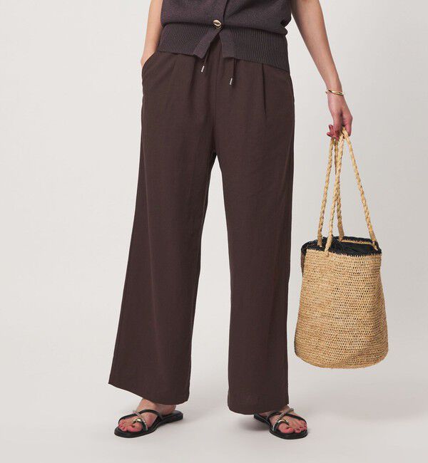 UNITED ARROWS green label relaxing「［size SHORT/TALLあり］BREEZE LINEN ブリーズリネン ワイド パンツ 2」|その他|DK.BROWN