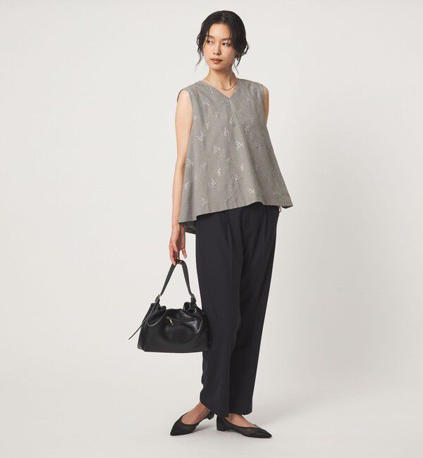 UNITED ARROWS green label relaxing「ラメ エンブロイダリー ノースリーブ ブラウス」|シャツ・ブラウス|