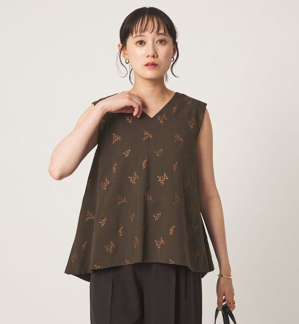 UNITED ARROWS green label relaxing「ラメ エンブロイダリー ノースリーブ ブラウス」|シャツ・ブラウス|