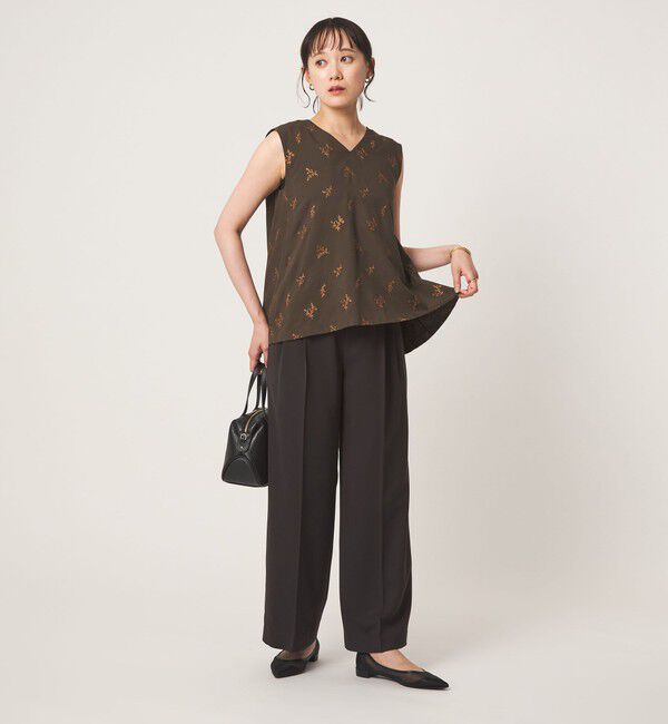 UNITED ARROWS green label relaxing「ラメ エンブロイダリー ノースリーブ ブラウス」|シャツ・ブラウス|