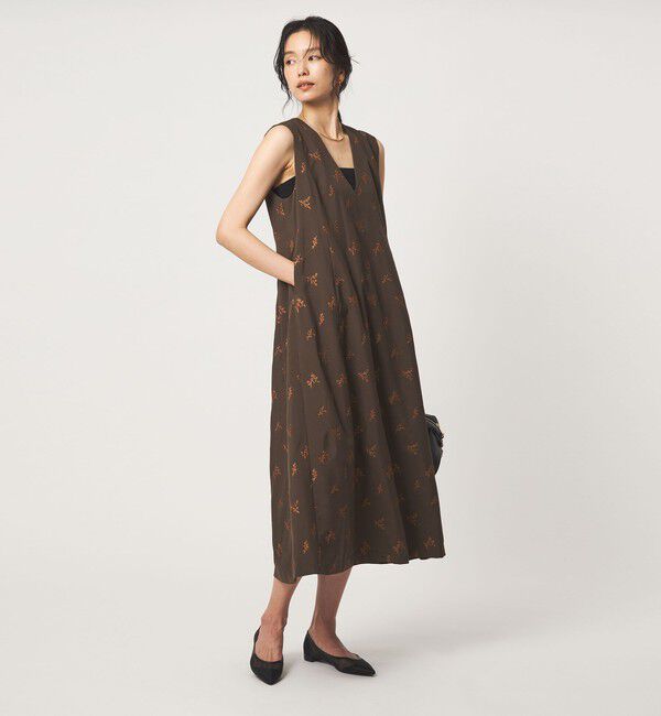 UNITED ARROWS green label relaxing「［size SHORTあり］ラメ エンブロイダリー ジャンパースカート」|ジャンパースカート|