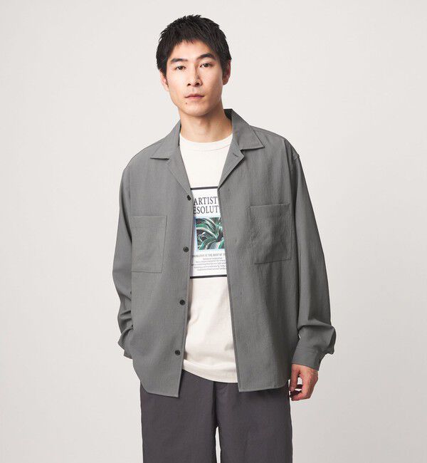 UNITED ARROWS green label relaxing「SHIELDRY フライフロント 長袖 オープンカラー シャツ -伸縮性・UVカット・遮熱-」|シャツ・ブラウス|