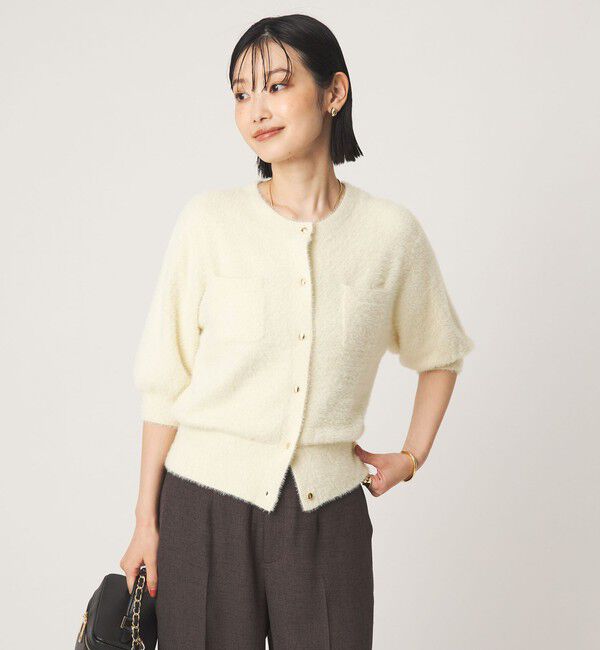 UNITED ARROWS green label relaxing「フラッフフェザー ハーフスリーブ ニット カーディガン」|カーディガン|