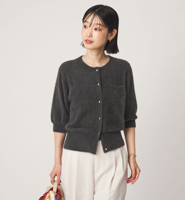 UNITED ARROWS green label relaxing「フラッフフェザー ハーフスリーブ ニット カーディガン」|カーディガン|