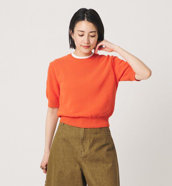 BEAUTY&YOUTH UNITED ARROWS「コイルニット ショートスリーブ プルオーバー ウォッシャブル」|ニット・セーター|