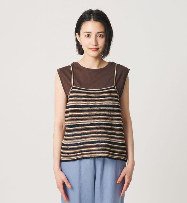 BEAUTY&YOUTH UNITED ARROWS「コットン メッシュ ボーダー キャミソール」|キャミソール|