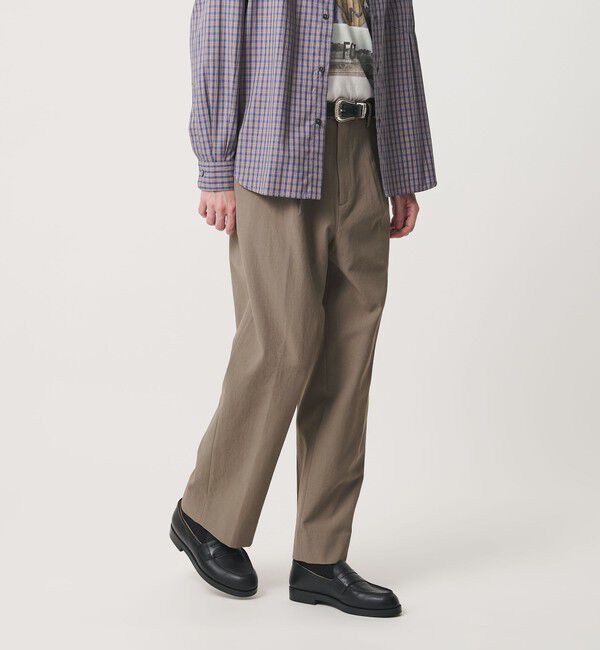 BEAUTY&YOUTH UNITED ARROWS「エアロ ツイル 1プリーツ スラックス NO.9」|チノ|OLIVE