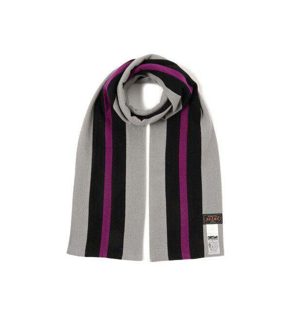 BEAMS PLUS「ENGLISH TRADITION &times; BEAMS PLUS / 別注 スクールマフラー」|マフラー|GRY*BLK*PPL