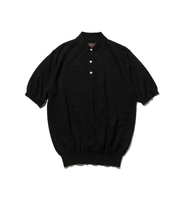 BEAMS PLUS「Knit Polo Hemp」|ポロシャツ|BLACK