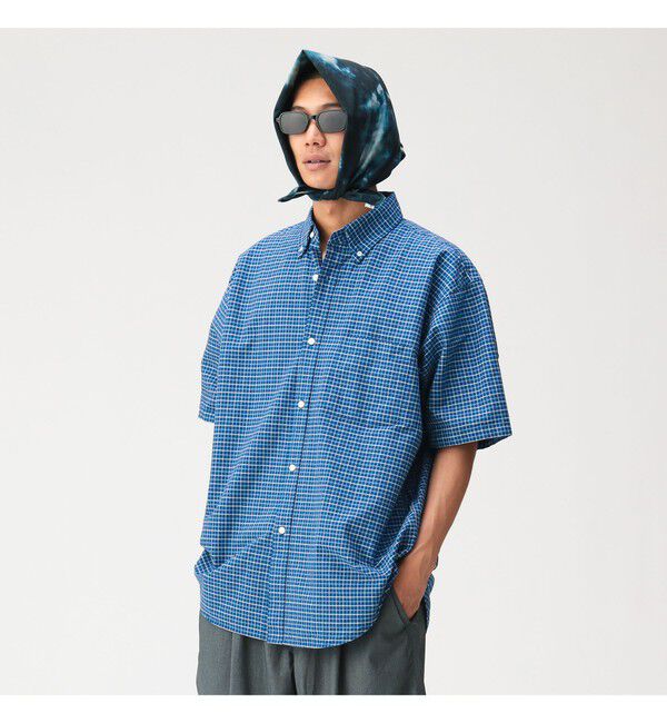BEAMS「オックスフォード ボタンダウンシャツ 5分丈【ワイドフィット】」|シャツ・ブラウス|