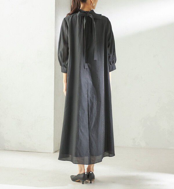 SHIPS for women「《一部予約》【SHIPS別注】kaene:2WAY ボウタイ ロング ワンピース（セレモニー対応可）」|ワンピース|