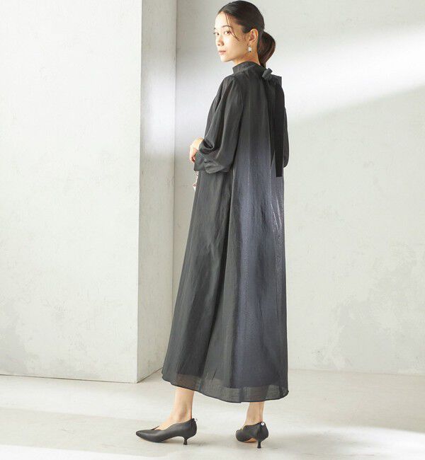SHIPS for women「《一部予約》【SHIPS別注】kaene:2WAY ボウタイ ロング ワンピース（セレモニー対応可）」|ワンピース|