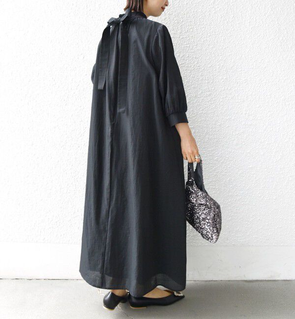 SHIPS for women「《一部予約》【SHIPS別注】kaene:2WAY ボウタイ ロング ワンピース（セレモニー対応可）」|ワンピース|