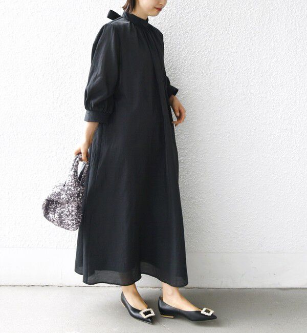 SHIPS for women「《一部予約》【SHIPS別注】kaene:2WAY ボウタイ ロング ワンピース（セレモニー対応可）」|ワンピース|