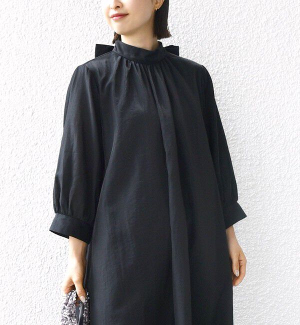 SHIPS for women「《一部予約》【SHIPS別注】kaene:2WAY ボウタイ ロング ワンピース（セレモニー対応可）」|ワンピース|