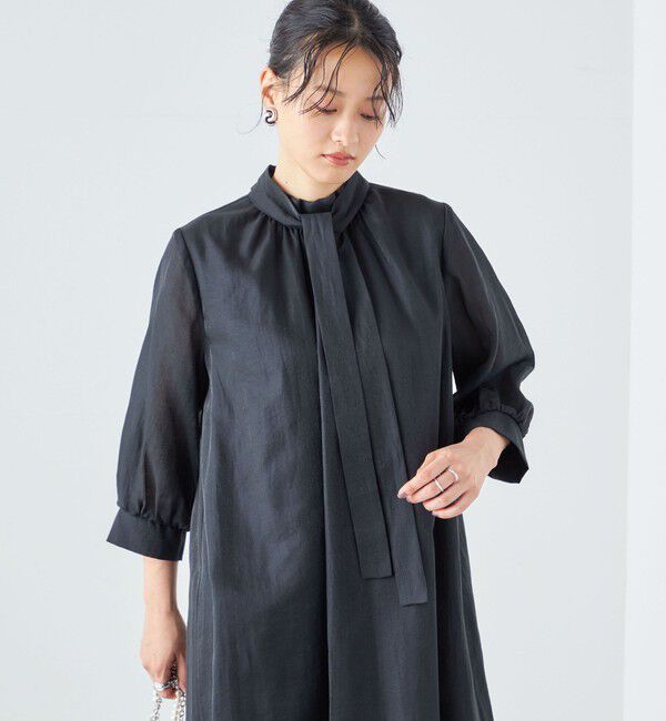 SHIPS for women「《一部予約》【SHIPS別注】kaene:2WAY ボウタイ ロング ワンピース（セレモニー対応可）」|ワンピース|
