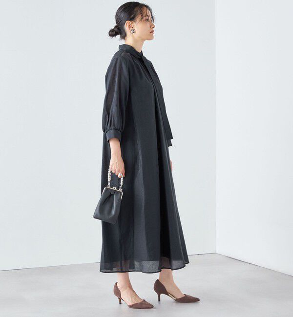 SHIPS for women「《一部予約》【SHIPS別注】kaene:2WAY ボウタイ ロング ワンピース（セレモニー対応可）」|ワンピース|